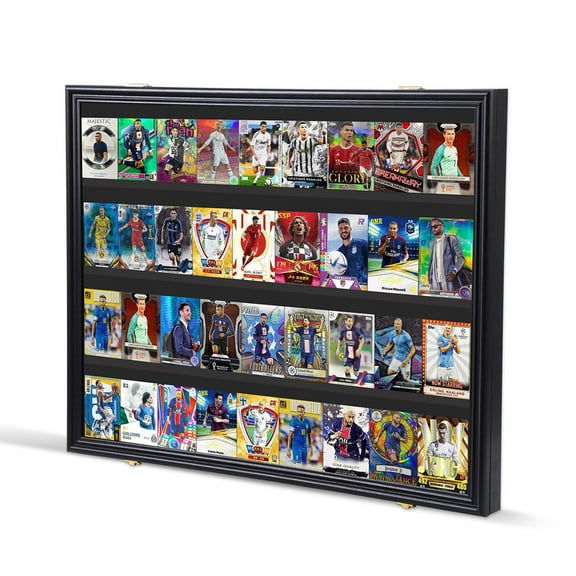 Card Sports Display Case, Lockable Wall Frame with UV-Protected Acrylic for Basketball, Football, Hockey & Graded Trading Cards (Horizontal, 1 Pack)