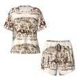 thumbnail image 4 of Picia Western Desert Cowboys2 Pajamas Sets for Women Soft Short-Sleeved Pjs with Lounge Shorts Two Piece Sleepwear-, 4 of 9
