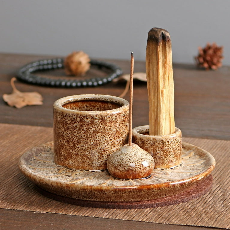 4 in 1 Incense Burner Holder, Palo Santo Holder, Sage Holder for