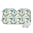 thumbnail image 2 of Picia Watercolor Leaves Curved Windshield Sunshade Accordion Folding Style Auto Shade for Car Truck SUV Van Blocks UV Ray Sun Visor Protector -Small, 2 of 7