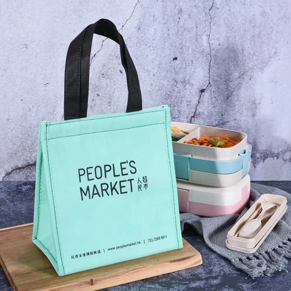 Portable Insulation Cold Storage Aluminum film Lunch Box Insulation Bag Lunch Bag Food Storage Pouch Picnic Carry Case GREEN