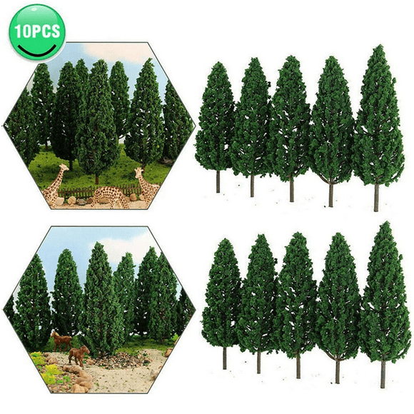 50Pcs Pine 1:25 Model Train Railway Building Green Model Tree for O G Scale 1/25 Railroad Layout Scenery