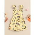 thumbnail image 2 of FEORJGP Kids Girls One-piece Overalls 1T 2T 3T 4T 5T 6T Toddler Baby Sleeveless Jumpsuits Shorts Farm Cow/Chicken Print Shortall Straps Buttons Pocket Little Girl Fashion Cute Summer Clothes, 2 of 8