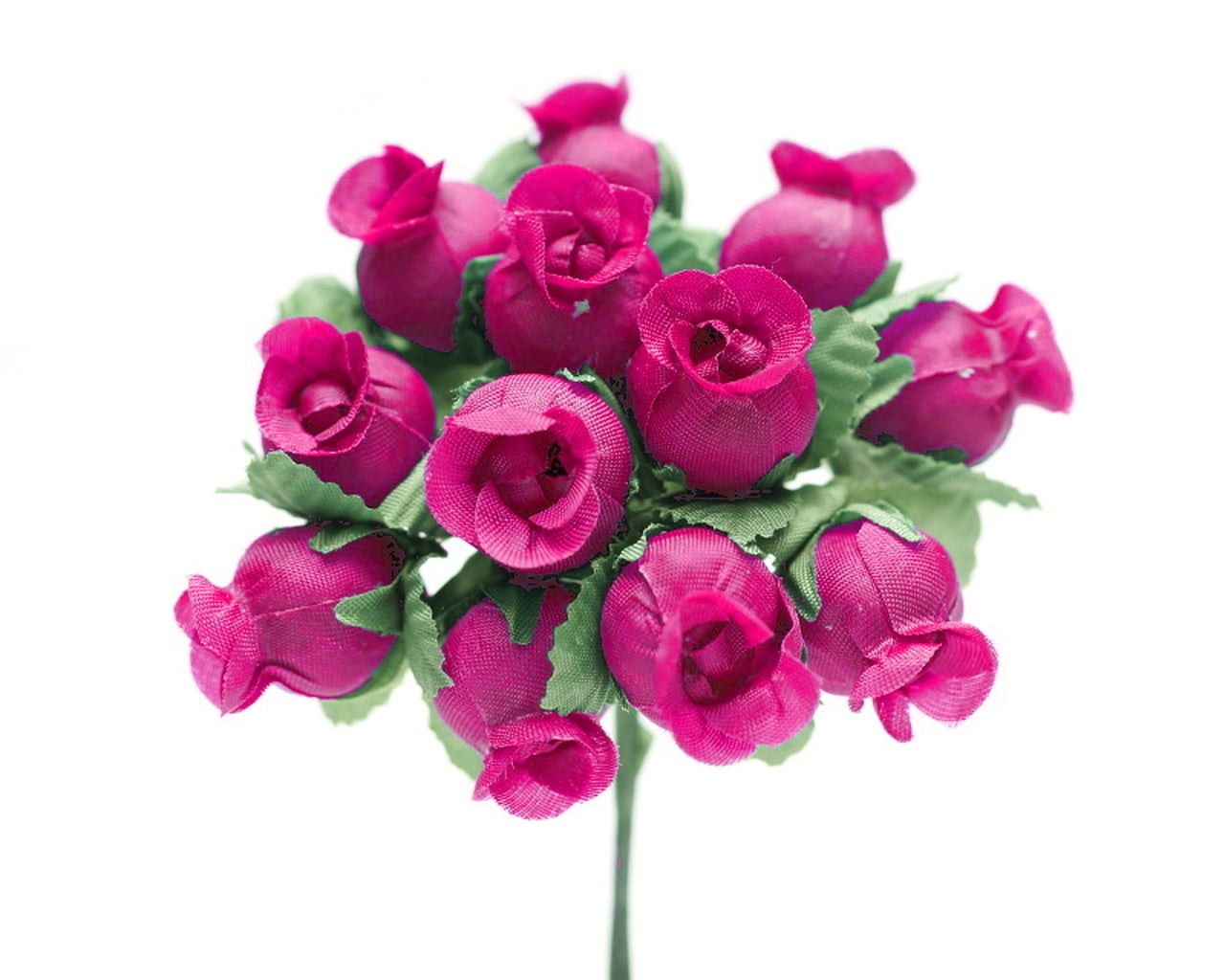 Fuchsia Pink Artificial Silk Flower Roses - 12 Mini Bouquets of 12 Rosebuds, 144 Rosebuds Total, Wedding, Reception, Anniversary, Bridal Shower