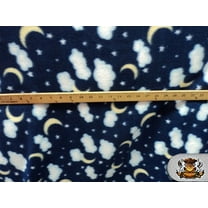 Fleece Printed Fabric NIGHTSKY NAVY / 58" Wide / Sold by the yard FE-N-193