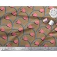 thumbnail image 3 of Soimoi Poly Georgette Fabric Leaves & Tulip Floral Printed Fabric 1 Yard 52 Inch Wide, 3 of 3