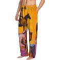 thumbnail image 2 of Goofa Cliff Western Cowboy Pattern Printed Soft Pajama Pants for Men, Wide Leg Comfy Casual Lounge Yoga Pants-Small, 2 of 9