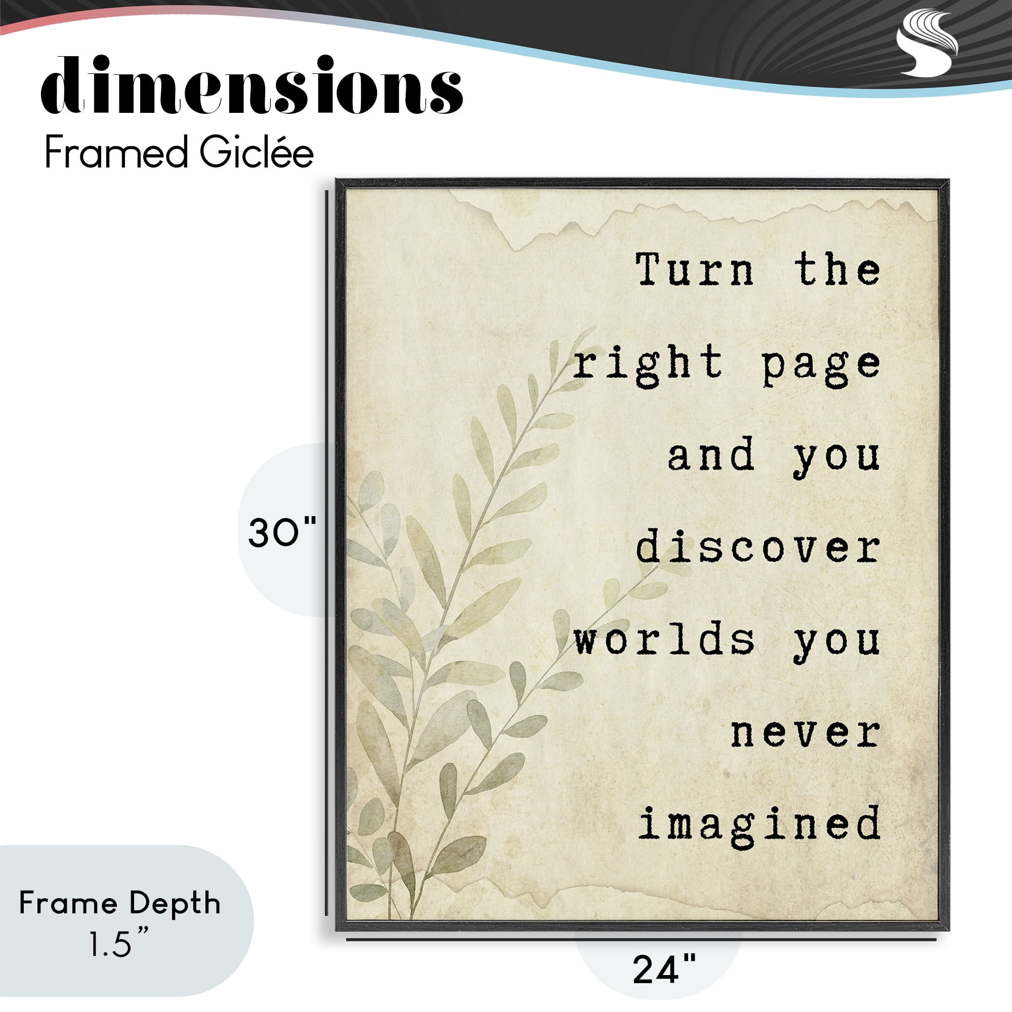Stupell Industries Literary Wonders Quote Black Framed Giclee Art, design by Julia Frost