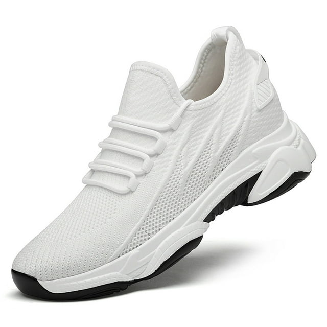 Zmoon 8Cm Inner Height Increase Men's Fashion Solid Color Mesh Inner Height Increase Sports Shoes Casual Breathable Running Shoes
