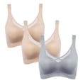 thumbnail image 2 of ZUKMRJPC 3PCS Wireless Bras for Women No Underwire Seamless Mesh Breathable Bralettes Casual Lightweight Comfortable Everyday Bra, 2 of 8