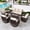 Beige, variant on Summit Living 7-Seat Wicker Patio Furniture Set with 4 Swivel Chairs & 3-Seat Sofa with 2 Coffee Table, Outdoor Sectional Conversation Set, Light-gray