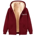 thumbnail image 4 of Bovemsi Sweatshirt for Women Fashionable And Casual Fleece Lined Thickened Warm Hooded Zip Up Hoodie, 4 of 4