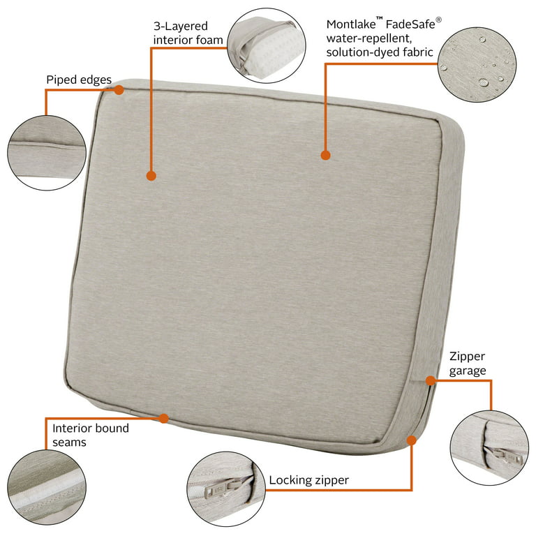 Classic Accessories Patio Lounge Back Cushion Foam - 4 Thick - High-Density