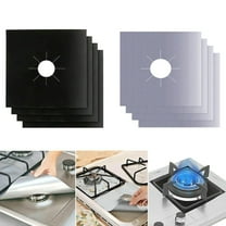 4Pcs Home Kitchen Teflon Gas Stove Surface Protection Pad Cleaning Pad Oil and Anti-Staining Mat - Black