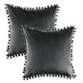 thumbnail image 1 of Dinheiro Funda de almohada sólida de terciopelo granular suave de 18x18 "adecuada para sofá dormitorio Coche paquete de 2 piezas, 1 of 5