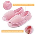 thumbnail image 2 of Diabetic Slippers for Women Memory Foam Arthritis Edema Adjustable Open Toe Swollen Feet House Shoes, Pink 6, 2 of 7