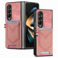 thumbnail image 1 of Mantto for Samsung Galaxy Z Fold 4 Vintage Denim Pattern PU Leather Wallet Case, with Card Slots Holder Full Coverage TPU Bumper Shockproof Protection Case for Samsung Galaxy Z Fold 4,Pink, 1 of 7