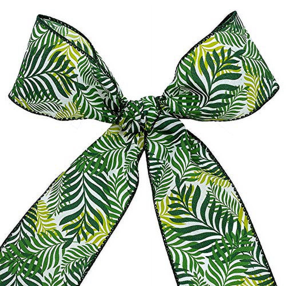 Morex Ribbon Wired Tropical Paradise Ribbon, 2-1/2 inches by 10 Yards, Fern Green, 7565.60/10-607
