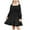 #0057-Black, variant on Big Girls Long Sleeve Flare Sleeve Square Neck Dress Ruffle Trim Swing Hem Solid Color Casual Dress for 4 to 13 Years Old Kids Spring Summer Outings
