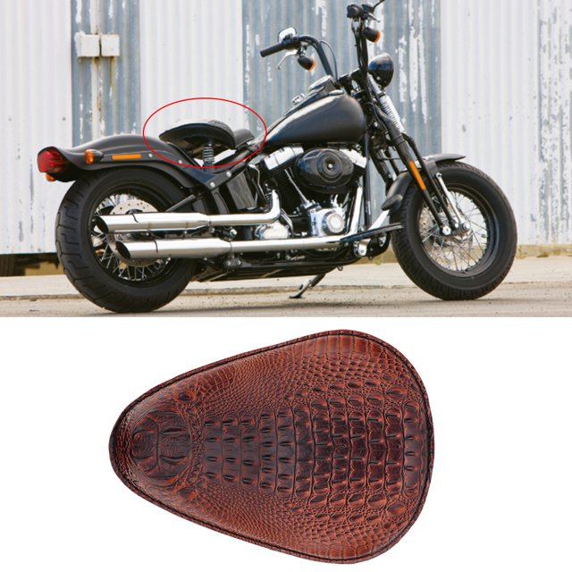 Asiento de cuero para motocicleta, soporte de resorte de cuero para motocicleta Asiento de cuero de cocodrilo para motocicleta Asiento de cuero para motocicleta Durabilidad mejorada
