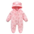 thumbnail image 2 of NIEWTR Baby Girls Boy Snowsuit Baby Snowsuit Bear Ear Winter Clothes Infant Puffer Jacket Newborn One-Piece Coat with Hooded, 2 of 6