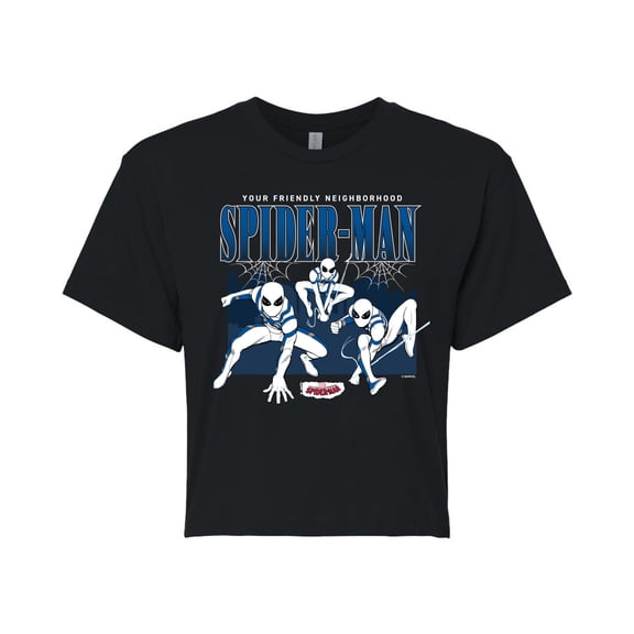 Marvel Your Friendly Neighborhood Spider-Man - Oscorp Spider Suit - Juniors Cropped Graphic T-Shirt
