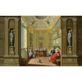 thumbnail image 2 of Giuseppe Zocchi 14x11 Gold Ornate Wood Frame and Double Matted Museum Art Print Titled - Elegant Figures Seated in the Picture and Porcelain Cabinet of a Palace, 2 of 4