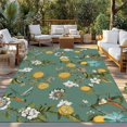 thumbnail image 2 of Green Botanical Outdoor Rug for Patio/Deck/Porch, Non-Slip Large Area Rug 4 x 6 Ft, Spring Floral Summer Lemon Birds Indoor Outdoor Rugs Washable Area Rugs, Reversible Camping Rug Carpet Runner, 2 of 8