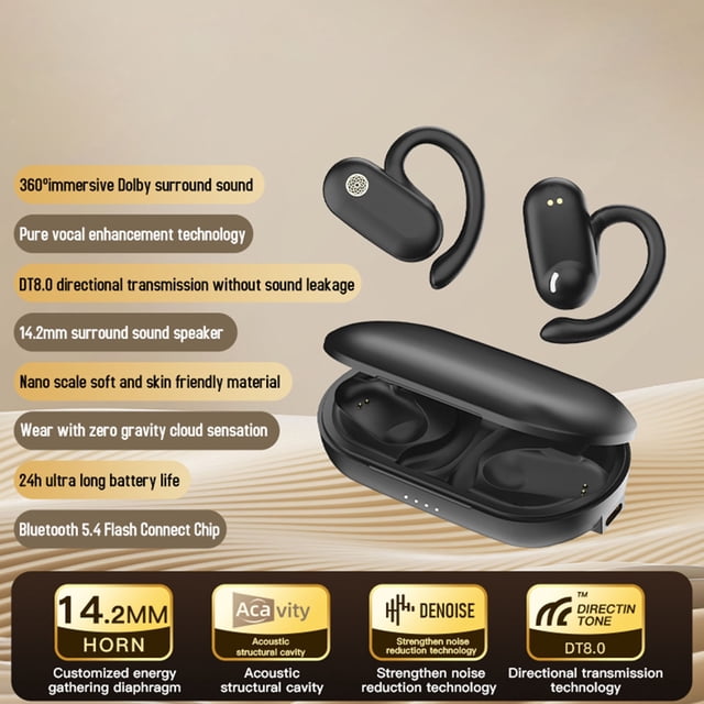 Auriculares Bluetooth Inalámbricos Inalámbricos No en el Oído Larga Vida Útil de la Batería Colgando Auriculares Bluetooth, Auriculares Deportivos de Gama Alta Auriculares Inalámbricos Bluetooth