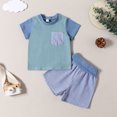 thumbnail image 2 of Sngxgn Baby Boy Clothes Print Tops + Pants Sweatsuit Outfits(Sky Blue,120), 2 of 4