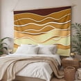 thumbnail image 3 of Coastal Yellow Small Tapestry for Bedroom Wall Hanging Tapestry,Ombre Ocean Wave Stripes Brown Beach Sand Ceiling Backdrop Tapestries Poster Blanket Wall Decor for Teens Room Living Room 23" x 28", 3 of 8