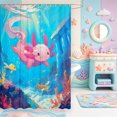 thumbnail image 2 of Manfei Sealife Animal Axolotl Shower Curtain 72Wx84L,Cute Salamander Pattern Bathroom Shower Curtain, 2 of 5