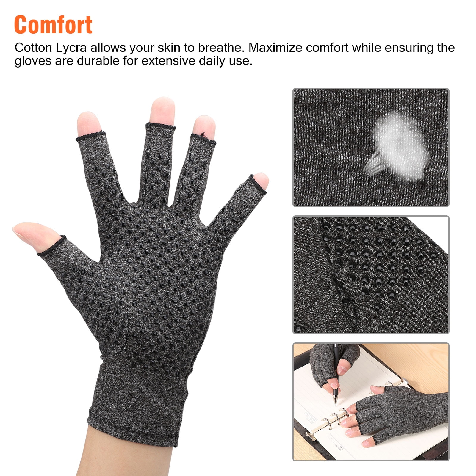 Fingerless Arthritis Gloves 1 PAIR Copper Arthritis Compression Gloves Hand Support Joint Pain Relief USA Speaker Power Supply