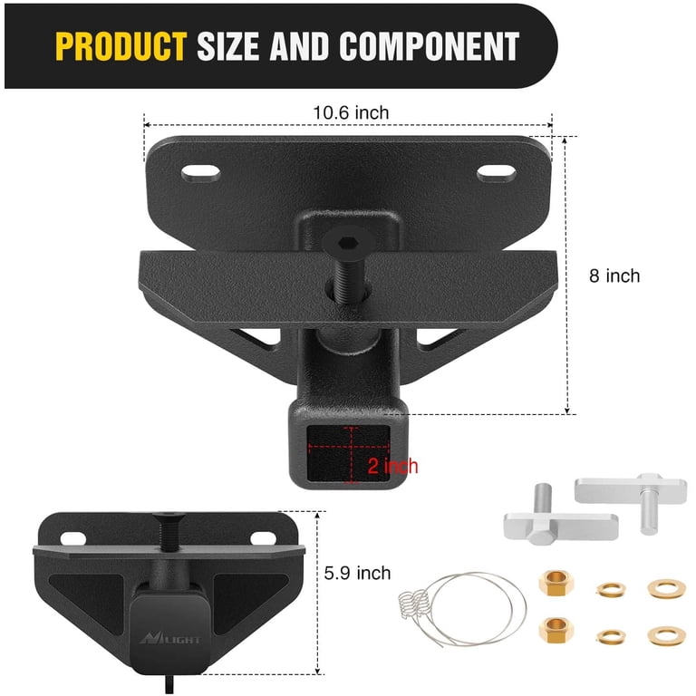 APS Class 3 Trailer Hitch Receiver For 2003-2019 Dodge Ram 1500/2500/3500 - 2 Inch, Hitch Cover