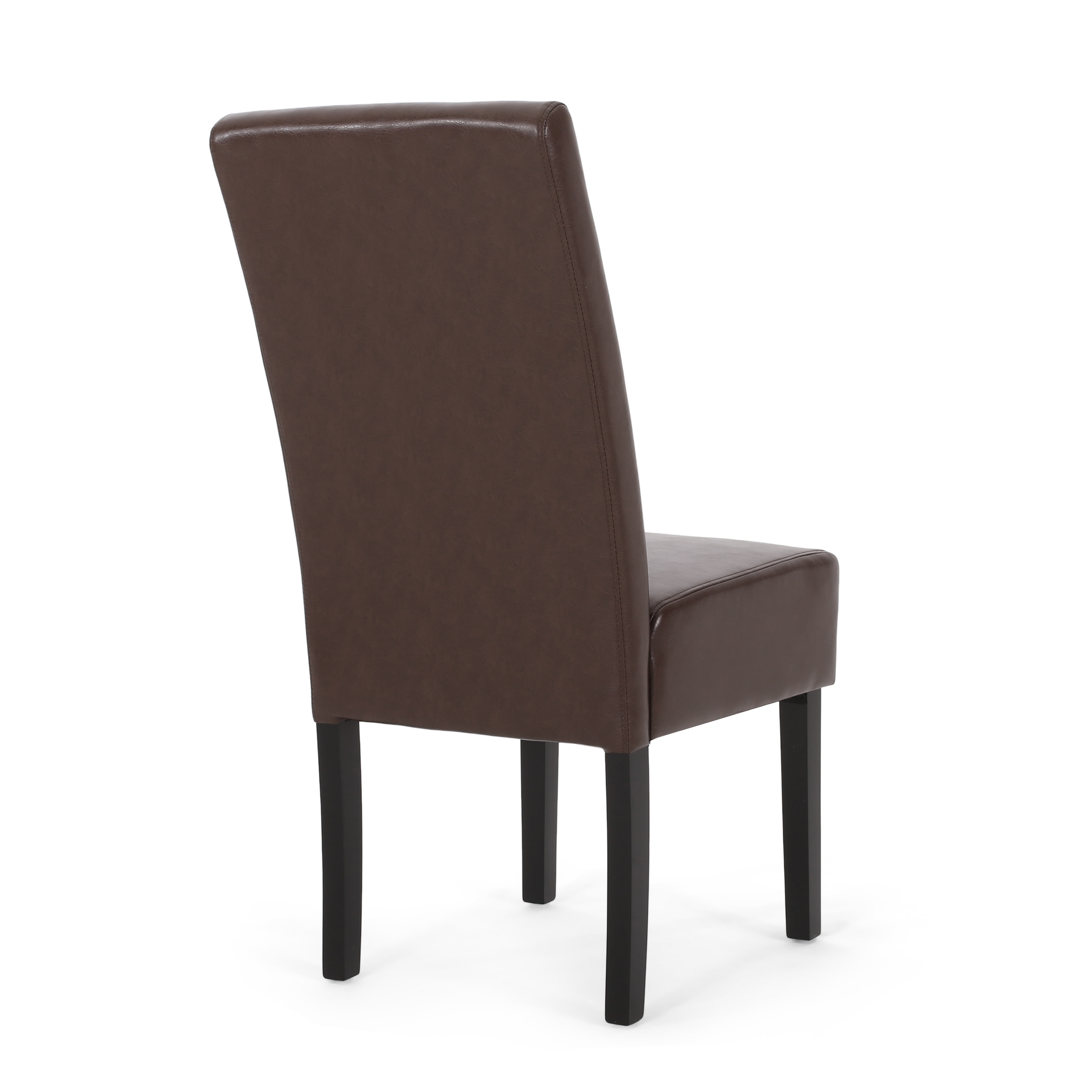 Noble House Monita Contemporary Faux Leather Dining Chairs, Set of 2, Dark Brown