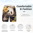 thumbnail image 6 of Picia Clear Sky Cute Sunflower Panda pattern Mens Swim Trunks with Compression Liner Stretch Beach Shorts Quick Dry with Zipper Pockets No-Chafing Board Shorts-Small, 6 of 9