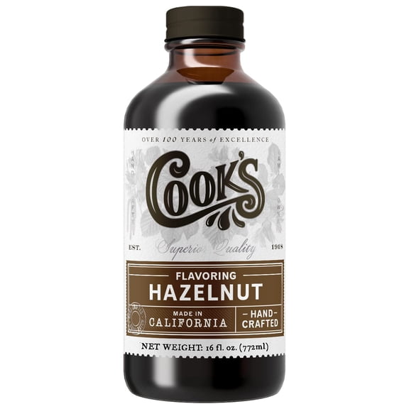 Cook's, Pure Hazelnut Flavor, Certified Kosher, Gluten Free, Allergen Free, Vegan, 16 oz