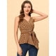 thumbnail image 3 of INSPIRE CHIC Top peplum envolvente con dobladillo asimétrico en la cintura con cuello en V sin mangas para mujermarrón XS, 3 of 5