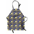 thumbnail image 1 of Cartoon Apron, Sleeping Animals Stars Night Sky with Moon Clouds Panda Bear Fox Zebra Lion, Unisex Kitchen Bib with Adjustable Neck for Cooking Gardening, Adult Size, Multicolor, by Ambesonne, 1 of 4