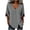 L0020 Gray, variant on Women's Wrap Front V-Neck Button-up Shirt Waist Blouse with Three-Quarter Sleeve for Office and Casual Wear