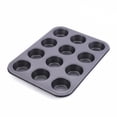 thumbnail image 1 of Molde de acero al carbono antiadherente espesado para pasteles, utensilios multifuncionales para hornear, bandeja para hornear de 6, 12 y 24 agujeros, 1 of 1