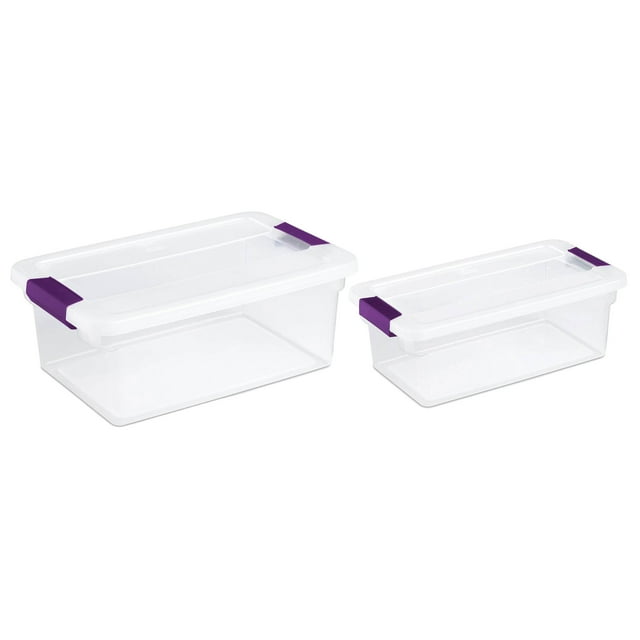Sterilite Bac de Rangement de 15 Pintes, Lot de 12, et Bac de Rangement de 6 Pintes, Lot de 12