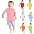 thumbnail image 4 of Tkrady Boys Short Sleeve Polo Shirt, Cotton Shirts Toddler Button Casual Solid Tops, Sizes 7-14 Years, 4 of 4