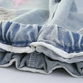 thumbnail image 5 of oqasdz Girls Pants Fashion Cute Personality Elastic Waist Wide Leg Jeans Casual Loose Denim with Pockets Size 5 Y-6 Y, 5 of 7
