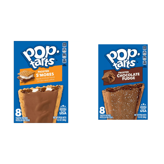Pop-Tarts Frosted S'mores Toaster Pastries, 13.5 oz, 8 ct Pop-Tarts Frosted Chocolate Fudge Toaster Pastries, 8 ct