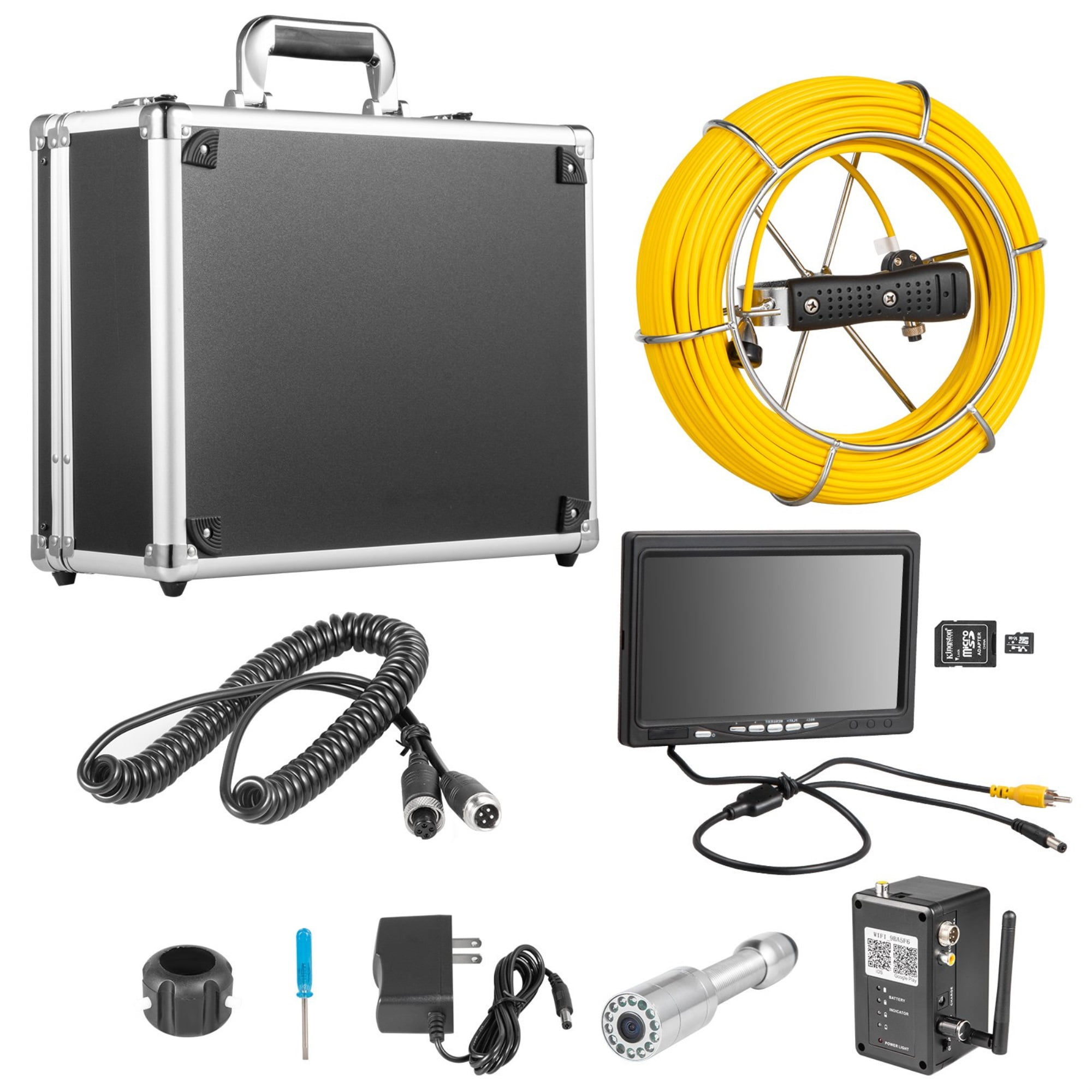 30m Pipeline Inspection Camera Sewer Waterproof 7"Lcd Drain Pipe System With DVR 