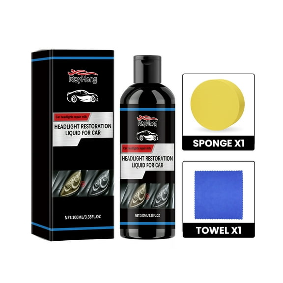 Rayhong Car Headlight Repair Liquid: A cleaning agent for scratches and yellowing of car headlights, crystal plating, polishing, refurbishment and repair