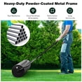thumbnail image 6 of Topcobe Metal Lawn Roller with Detachable Gripping Handle, Lawn Roller Tow Behind, Yard Roller, Black, 6 of 9