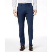 Kenneth Cole Reaction BLUE Men's Modern-Fit Micro-Check Dress Pants, US 32X30