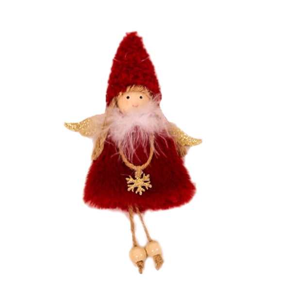 Injueey Encantadores colgantes navideños, divertidas decoraciones para árboles de Navidad, muñecos de dibujos animados ligeros, juguetes de peluche Kits de decoración para fiestas Rojo Injueey HA069660-01